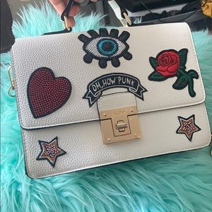 White leather cross body or hand bag from aldo